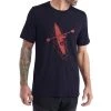 Icebreaker Merino Tech Lite II Mens T-Shirt Paddle Lines Navy Blue