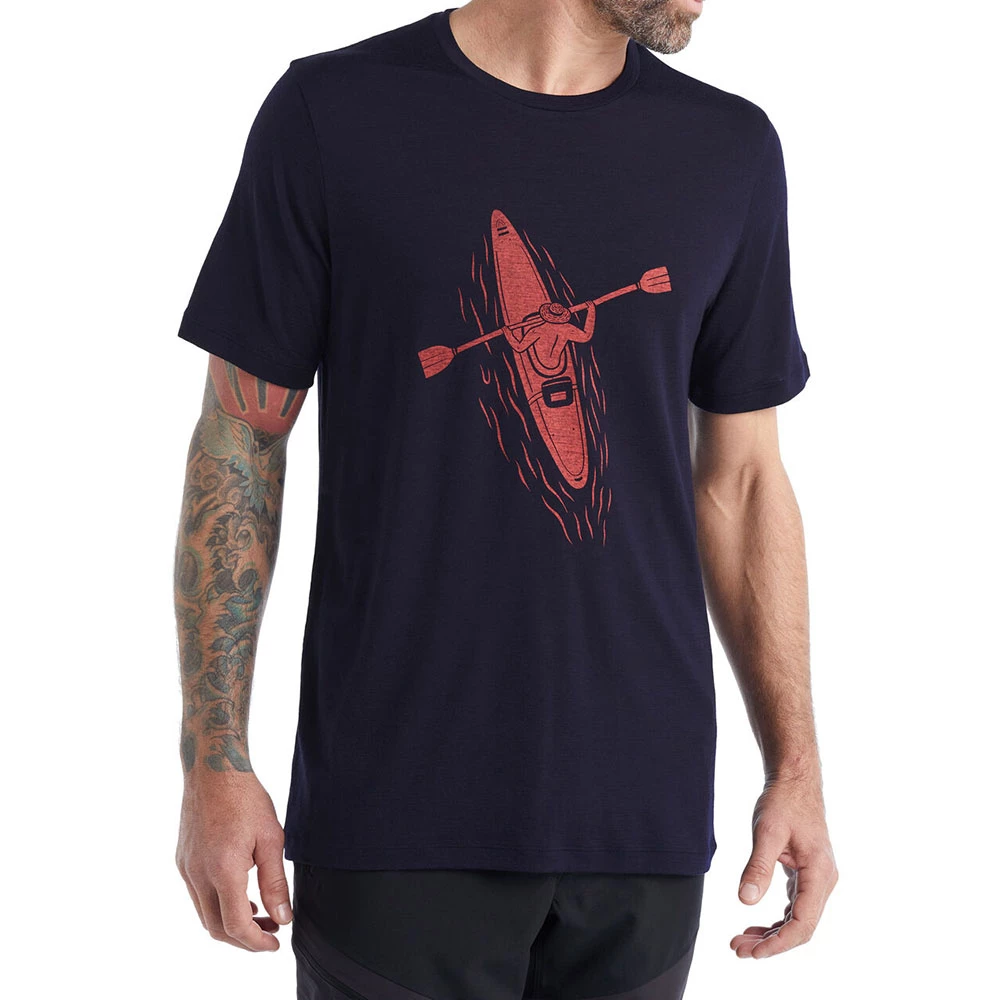 Icebreaker Merino Tech Lite II Mens T-Shirt Paddle Lines Navy Blue 3 Icebreaker Merino Tech Lite II Mens T-Shirt Paddle Lines Navy Blue