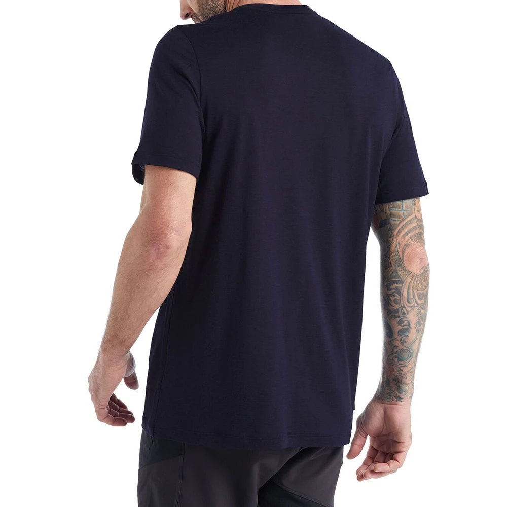 Icebreaker Merino Tech Lite II Mens T-Shirt Paddle Lines Navy Blue 4 Icebreaker Merino Tech Lite II Mens T-Shirt Paddle Lines Navy Blue - Image 2