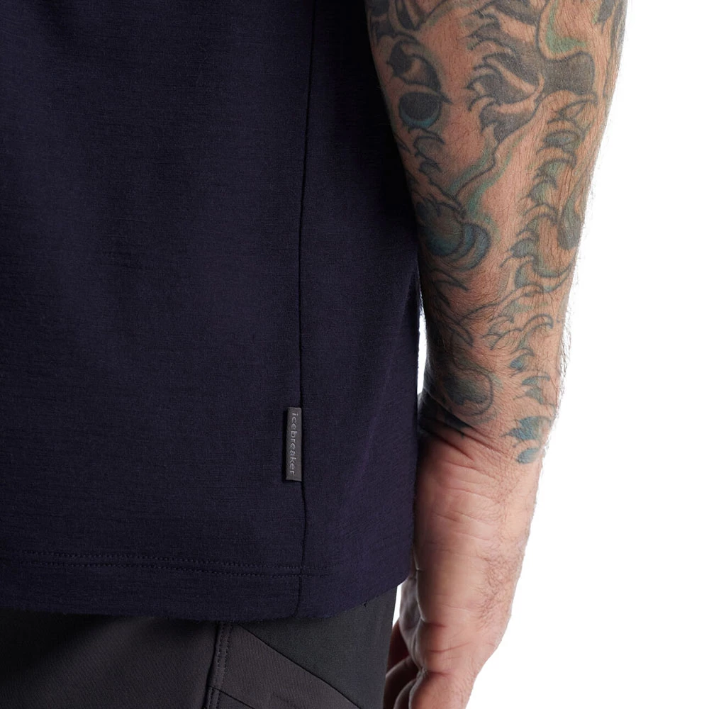 Icebreaker Merino Tech Lite II Mens T-Shirt Paddle Lines Navy Blue 7 Icebreaker Merino Tech Lite II Mens T-Shirt Paddle Lines Navy Blue - Image 5