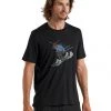 Icebreaker Merino Tech Lite II Mens T-Shirt Ski Rider Black M -Cheap Icebreaker Shop 0a59j1001 1