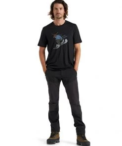 Icebreaker Merino Tech Lite II Mens T-Shirt Ski Rider Black 2XL -Cheap Icebreaker Shop 0a59j1001 3 1