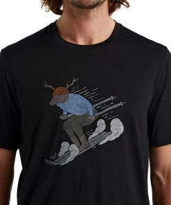 Icebreaker Merino Tech Lite II Mens T-Shirt Ski Rider Black 2XL -Cheap Icebreaker Shop 0a59j1001 6 1