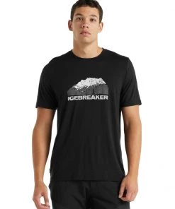 Icebreaker Merino Tech Lite II Mens T-Shirt Icebreaker Mountain Black