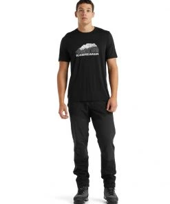 Icebreaker Merino Tech Lite II Mens T-Shirt Icebreaker Mountain Black -Cheap Icebreaker Shop 0a59j2001 3