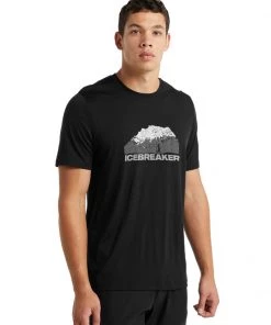 Icebreaker Merino Tech Lite II Mens T-Shirt Icebreaker Mountain Black -Cheap Icebreaker Shop 0a59j2001 4