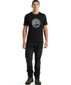 Icebreaker Merino Tech Lite II Mens T-Shirt Move To Natural Mountain Black -Cheap Icebreaker Shop 0a59j3001 3