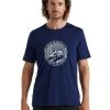 Icebreaker Merino Tech Lite II Mens T-Shirt Move To Natural Mountain Royal Navy M