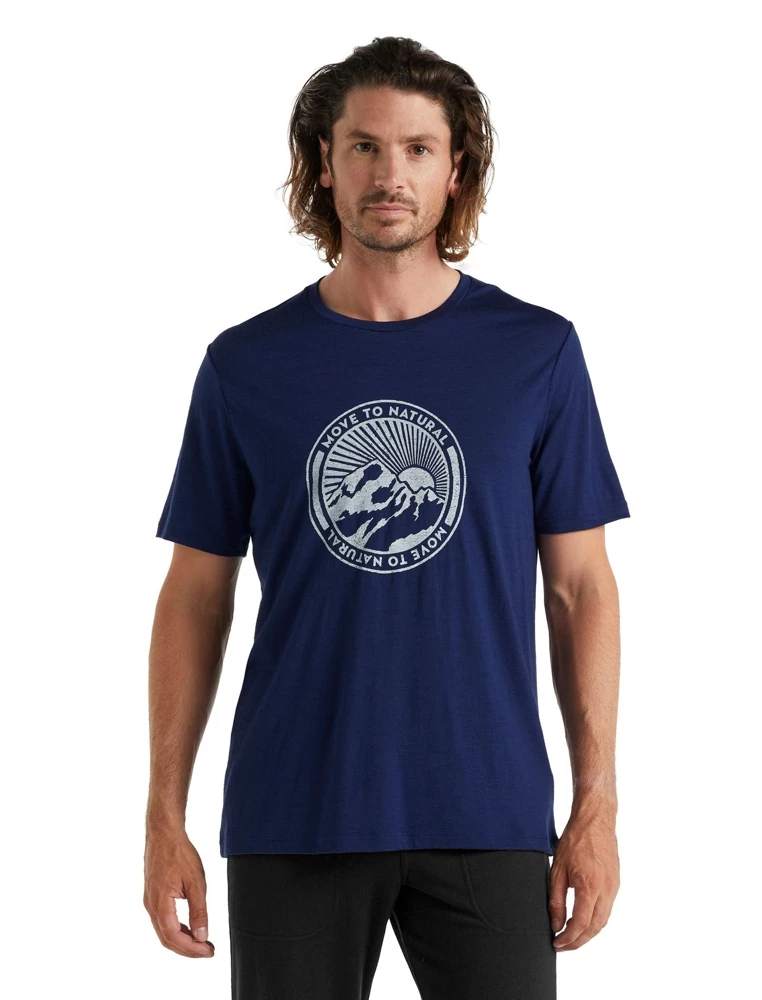 Icebreaker Merino Tech Lite II Mens T-Shirt Move To Natural Mountain Royal Navy M 3 Icebreaker Merino Tech Lite II Mens T-Shirt Move To Natural Mountain Royal Navy M