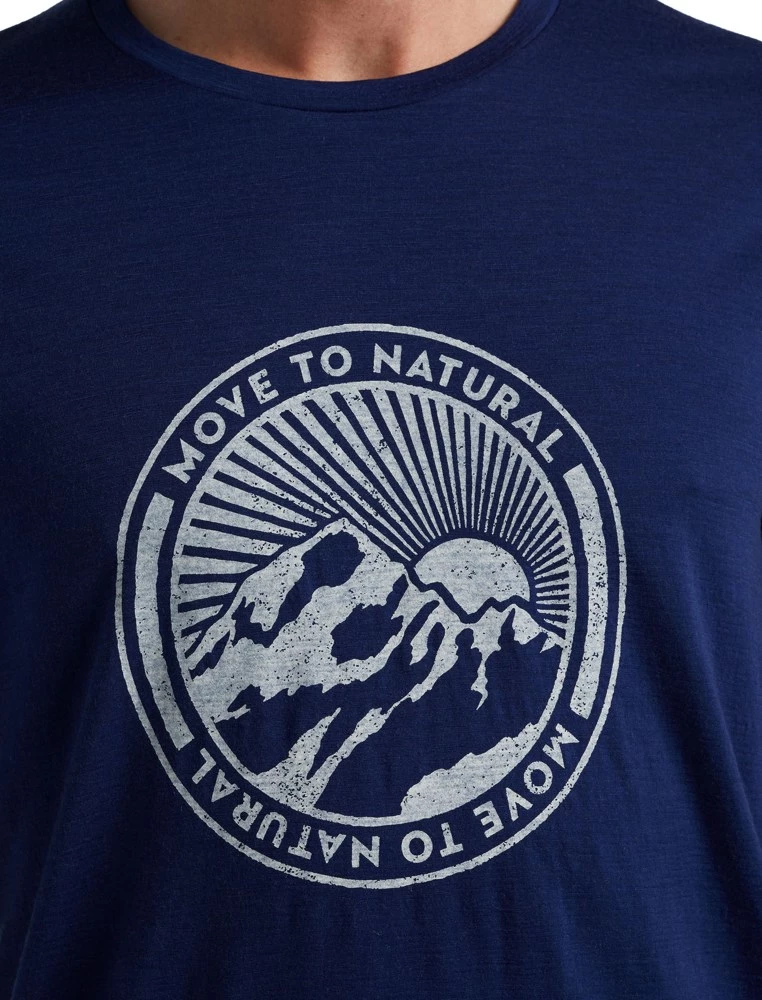 Icebreaker Merino Tech Lite II Mens T-Shirt Move To Natural Mountain Royal Navy M 6 Icebreaker Merino Tech Lite II Mens T-Shirt Move To Natural Mountain Royal Navy M - Image 4
