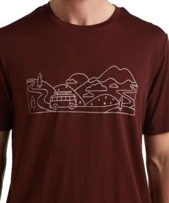 Icebreaker Merino Tech Lite II Mens T-Shirt Combi Ski Trip Island Espresso XL -Cheap Icebreaker Shop 0a59j4064 4 1