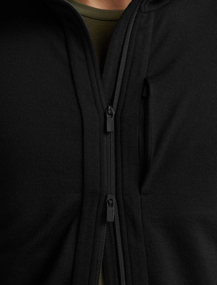 Icebreaker Merino Quantum III Mens LS Zip Hoodie Black 2XL 8 Icebreaker Merino Quantum III Mens LS Zip Hoodie Black 2XL - Image 6