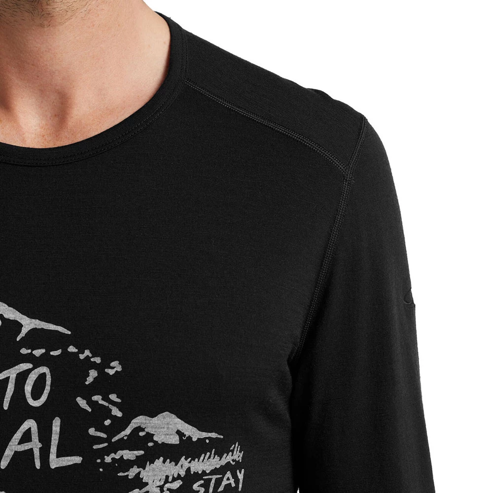 Icebreaker 200 Oasis LS Crewe Mens Top Travel Diaries Black 7 Icebreaker 200 Oasis LS Crewe Mens Top Travel Diaries Black - Image 5