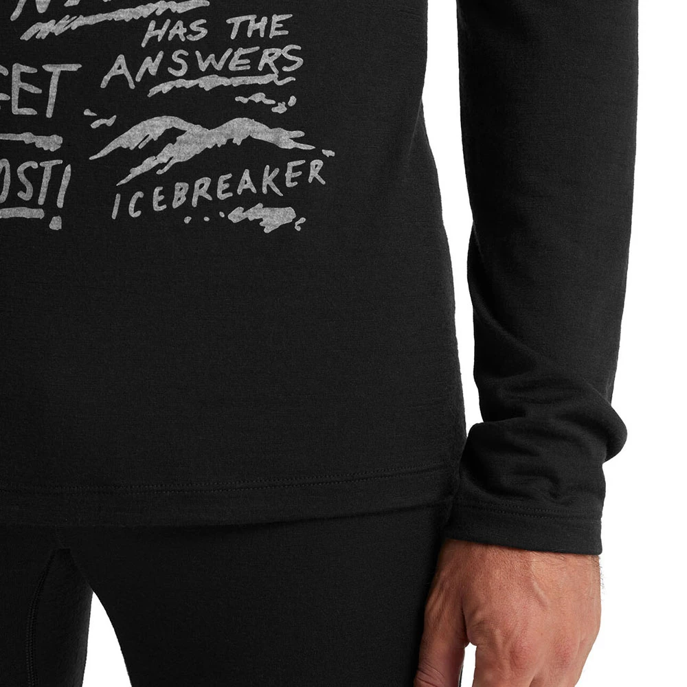 Icebreaker 200 Oasis LS Crewe Mens Top Travel Diaries Black 9 Icebreaker 200 Oasis LS Crewe Mens Top Travel Diaries Black - Image 7