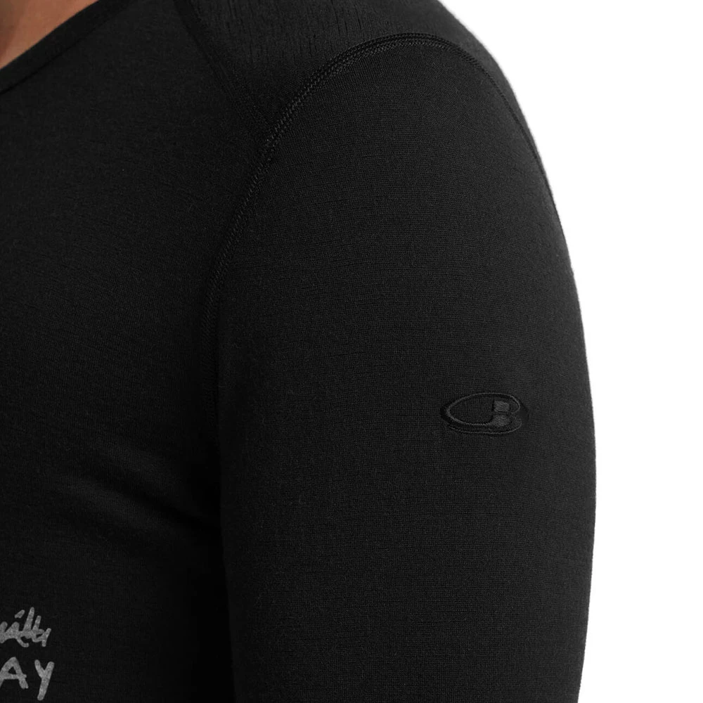 Icebreaker 200 Oasis LS Crewe Mens Top Travel Diaries Black 10 Icebreaker 200 Oasis LS Crewe Mens Top Travel Diaries Black - Image 8