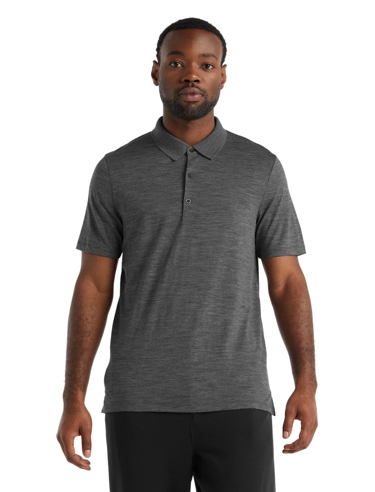 Icebreaker Merino Tech Lite II Mens Polo Shirt Gritstone Heather M 3 Icebreaker Merino Tech Lite II Mens Polo Shirt Gritstone Heather M