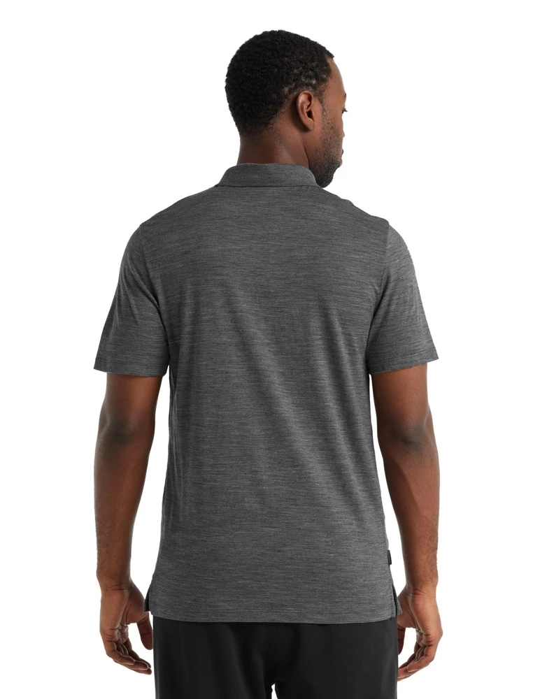 Icebreaker Merino Tech Lite II Mens Polo Shirt Gritstone Heather M 4 Icebreaker Merino Tech Lite II Mens Polo Shirt Gritstone Heather M - Image 2