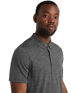 Icebreaker Merino Tech Lite II Mens Polo Shirt Gritstone Heather L -Cheap Icebreaker Shop 0a59lc004 4 1