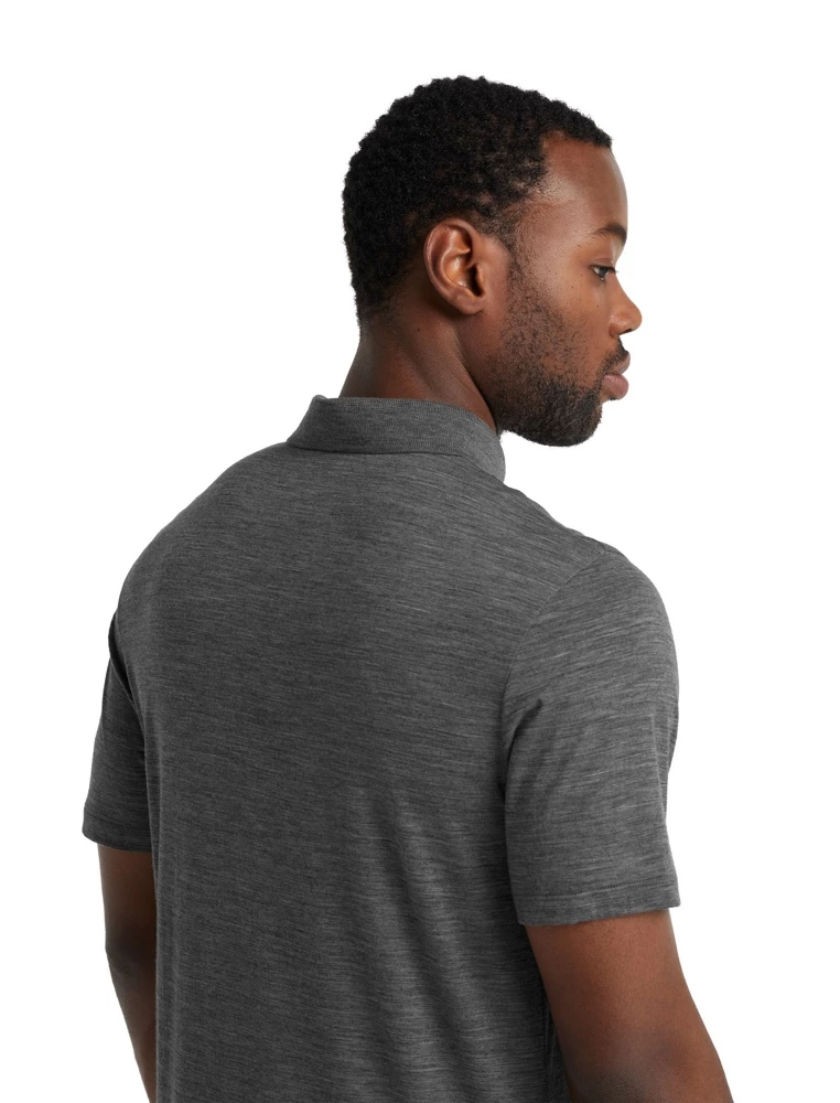 Icebreaker Merino Tech Lite II Mens Polo Shirt Gritstone Heather M 8 Icebreaker Merino Tech Lite II Mens Polo Shirt Gritstone Heather M - Image 6