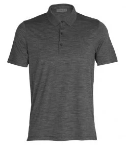 Icebreaker Merino Tech Lite II Mens Polo Shirt Gritstone Heather L -Cheap Icebreaker Shop 0a59lc004 8 1