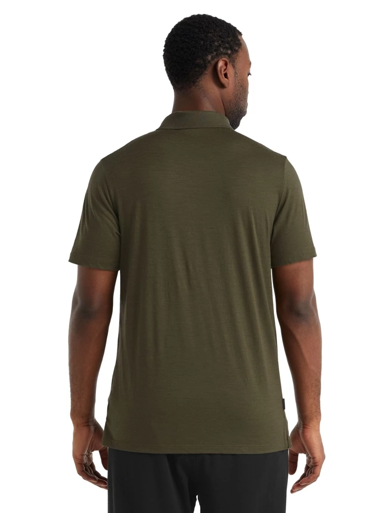 Icebreaker Merino Tech Lite II Mens Polo Shirt Loden 4 Icebreaker Merino Tech Lite II Mens Polo Shirt Loden - Image 2