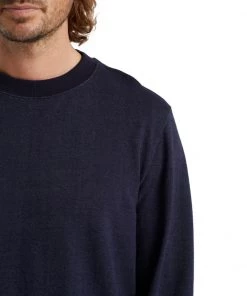 Icebreaker Merino Hybrid Central Mens Long Sleeve Sweatshirt Midnight Navy -Cheap Icebreaker Shop 0a59lg401 5