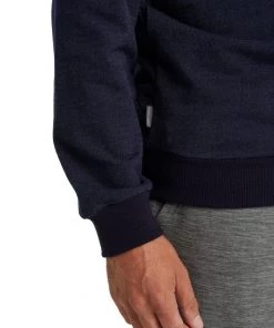 Icebreaker Merino Hybrid Central Mens Long Sleeve Sweatshirt Midnight Navy -Cheap Icebreaker Shop 0a59lg401 7