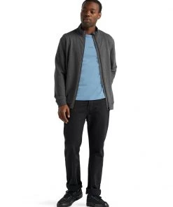 Icebreaker Merino Hybrid Central Mens Long Sleeve Zip Jacket Gritstone Heather -Cheap Icebreaker Shop 0a59lh004 3