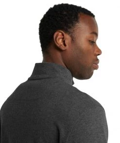 Icebreaker Merino Hybrid Central Mens Long Sleeve Zip Jacket Gritstone Heather -Cheap Icebreaker Shop 0a59lh004 6