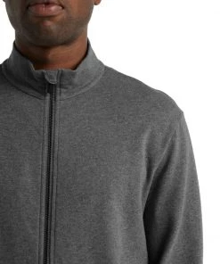 Icebreaker Merino Hybrid Central Mens Long Sleeve Zip Jacket Gritstone Heather -Cheap Icebreaker Shop 0a59lh004 8