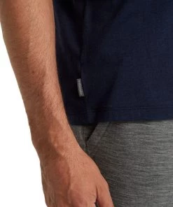 Icebreaker Merino Hybrid Central Mens T-Shirt Navy Blue -Cheap Icebreaker Shop 0a59lp401 6