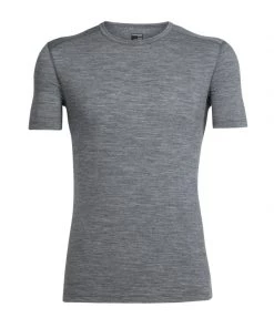 Icebreaker Mens Merino Oasis Short Sleeve Crewe Shirt Gritstone Heather 2XL