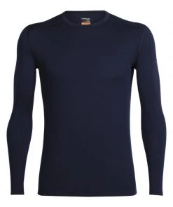 Icebreaker Mens Merino Oasis Long Sleeve Crewe Shirt Midnight Navy L