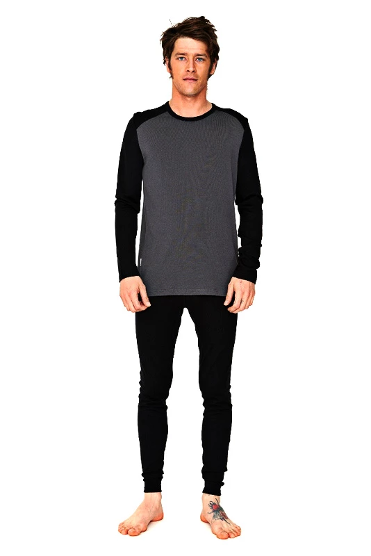 Icebreaker Mens Merino Thermal Long Sleeve Crewe Shirt Monsoon/Black 2XL 3 Icebreaker Mens Merino Thermal Long Sleeve Crewe Shirt Monsoon/Black 2XL