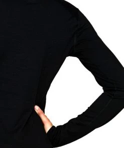 Icebreaker Merino Womens Oasis Long Sleeve Shirt Scoop Black S