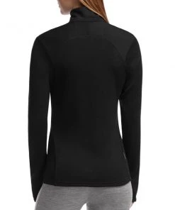 Icebreaker Womens Original Long Sleeve Half Zip Top Black
