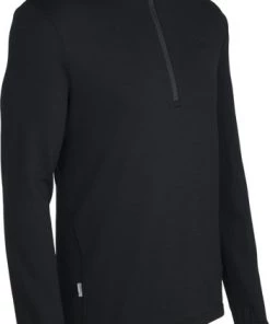 Icebreaker Mens Merino Original Long Sleeve Half Zip Sweater Black