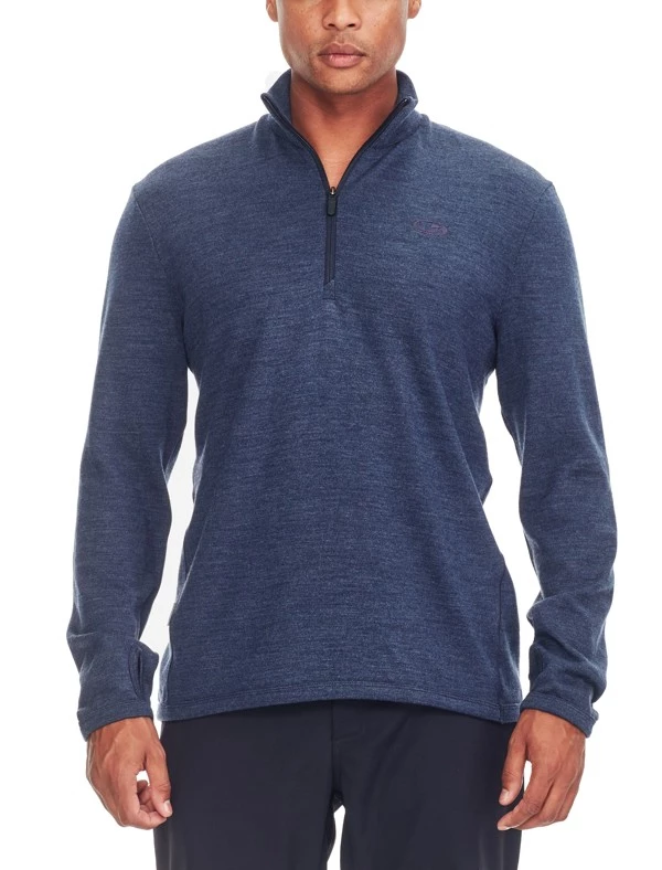 Icebreaker Mens Merino Original Long Sleeve Half Zip Shirt Fathom Heather 2XL 3 Icebreaker Mens Merino Original Long Sleeve Half Zip Shirt Fathom Heather 2XL