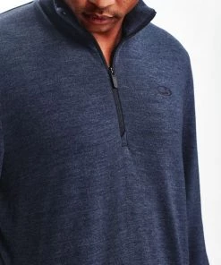 Icebreaker Mens Merino Original Long Sleeve Half Zip Shirt Fathom Heather XL -Cheap Icebreaker Shop 100871403 5