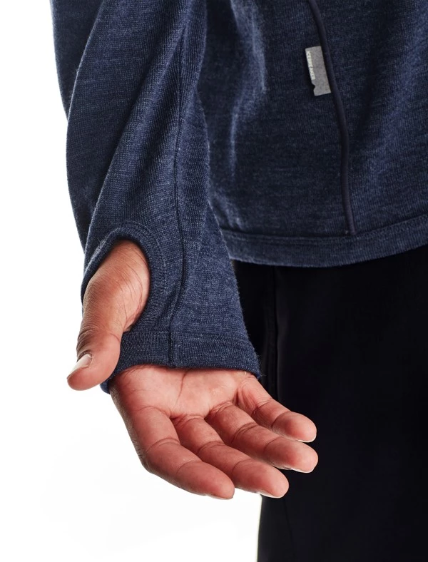 Icebreaker Mens Merino Original Long Sleeve Half Zip Shirt Fathom Heather 2XL 8 Icebreaker Mens Merino Original Long Sleeve Half Zip Shirt Fathom Heather 2XL - Image 6