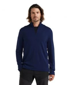 Icebreaker Merino Original Mens LS Half Zip Top Royal Navy