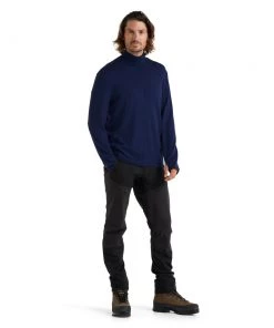 Icebreaker Merino Original Mens LS Half Zip Top Royal Navy -Cheap Icebreaker Shop 100871466 3 2