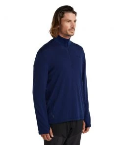 Icebreaker Merino Original Mens LS Half Zip Top Royal Navy -Cheap Icebreaker Shop 100871466 4 2