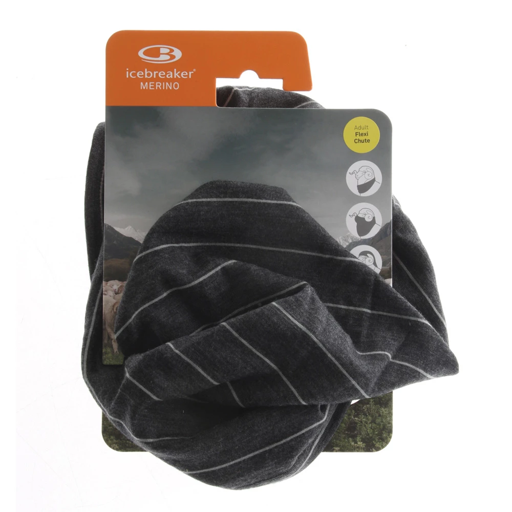 Icebreaker Merino Flexi Chute Neck Warmer Jet Heather/Stripe 4 Icebreaker Merino Flexi Chute Neck Warmer Jet Heather/Stripe - Image 2