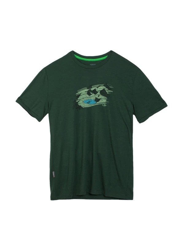 Icebreaker Mens Merino Tech Lite Short Sleeve Lost Lake Conifer XL 3 Icebreaker Mens Merino Tech Lite Short Sleeve Lost Lake Conifer XL