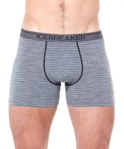 Icebreaker Merino Anatomica Mens Boxers Grey Stripe L