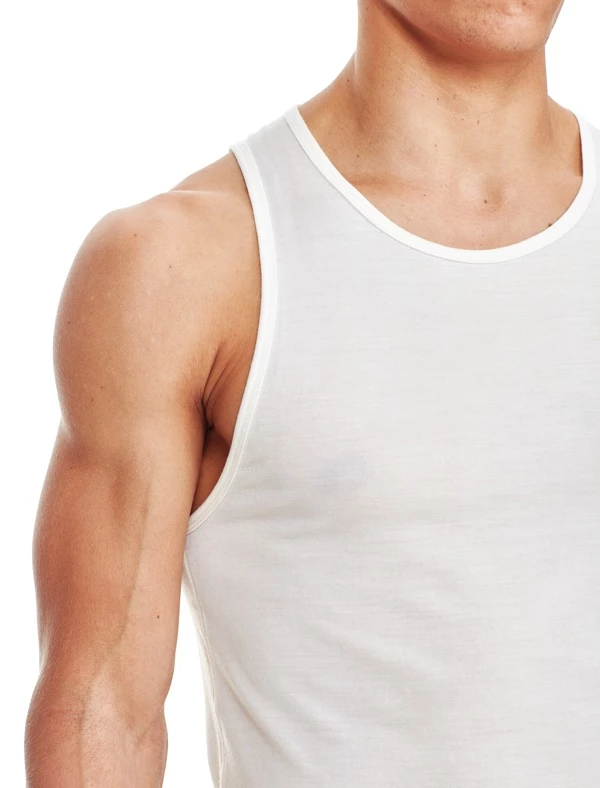 Icebreaker Mens Merino Anatomica Tank Snow 6 Icebreaker Mens Merino Anatomica Tank Snow - Image 4
