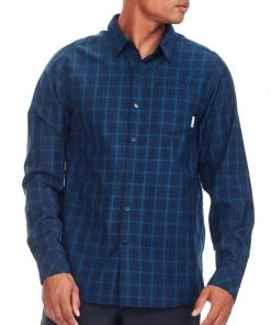 Icebreaker Mens Merino Departure II Long Sleeve Plaid Shirt Navy M