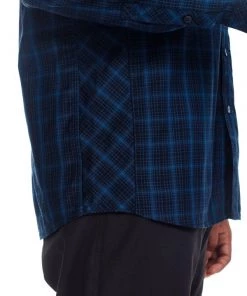 Icebreaker Mens Merino Departure II Long Sleeve Plaid Shirt Navy M -Cheap Icebreaker Shop 103036402 5