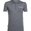Icebreaker Mens Quattro II Short Sleeve Polo Shirt Gritstone Heather/Metro Heather 2XL